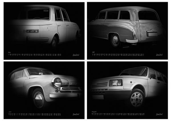 A2 Wandkalender mit Motiv von Wartburg black / white A2K3